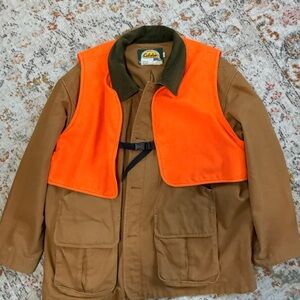 Cabela's Men’s Field Jacket w Dark Green Color and Blaze Orange Cape